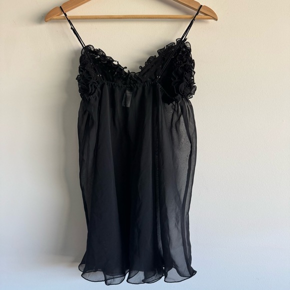 Premiere Amour black sheer ruffle chemise size small - Picture 4 of 5